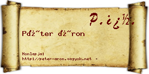 Péter Áron névjegykártya