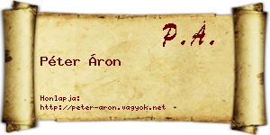Péter Áron névjegykártya